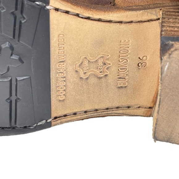 Blackstone Winter Warm Cozy Brown Leather Shearling Buckle Ankle Bootie SZ 6 NEW - Picture 6 of 10